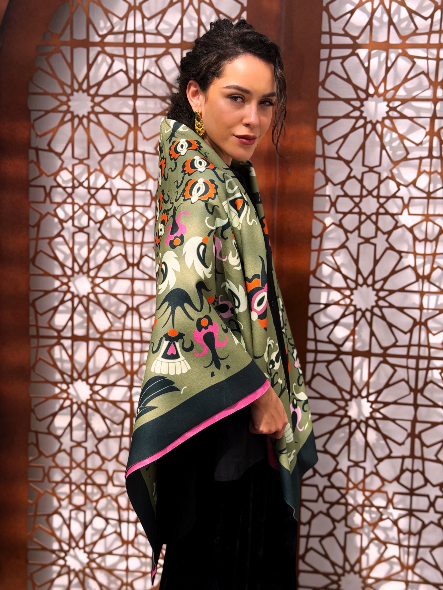 jungle square shawl