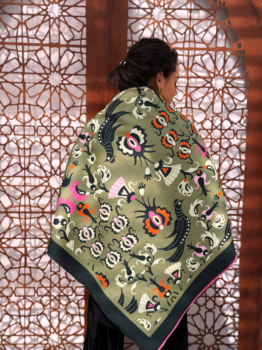 jungle square shawl