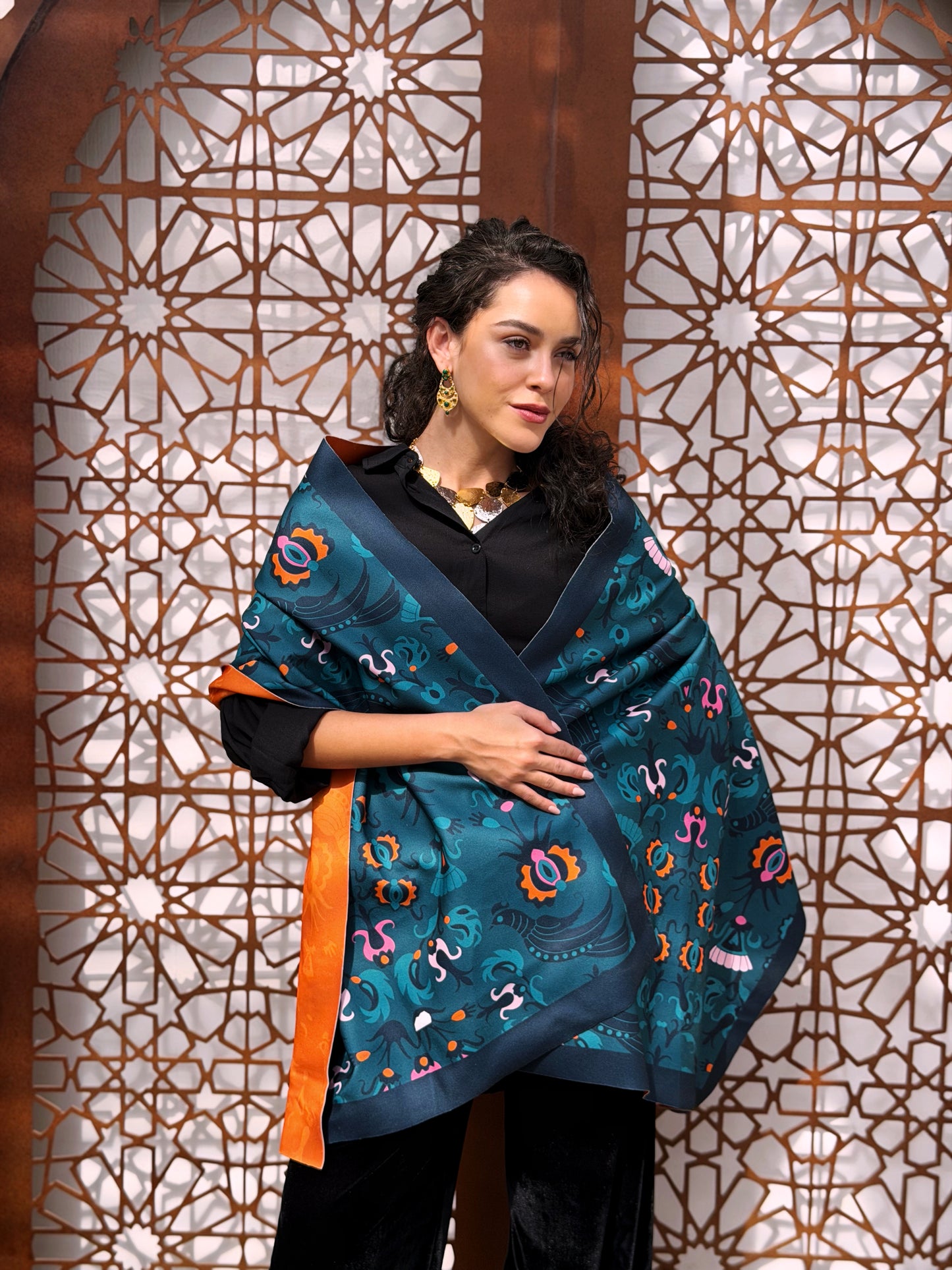Parrot rectangle shawl