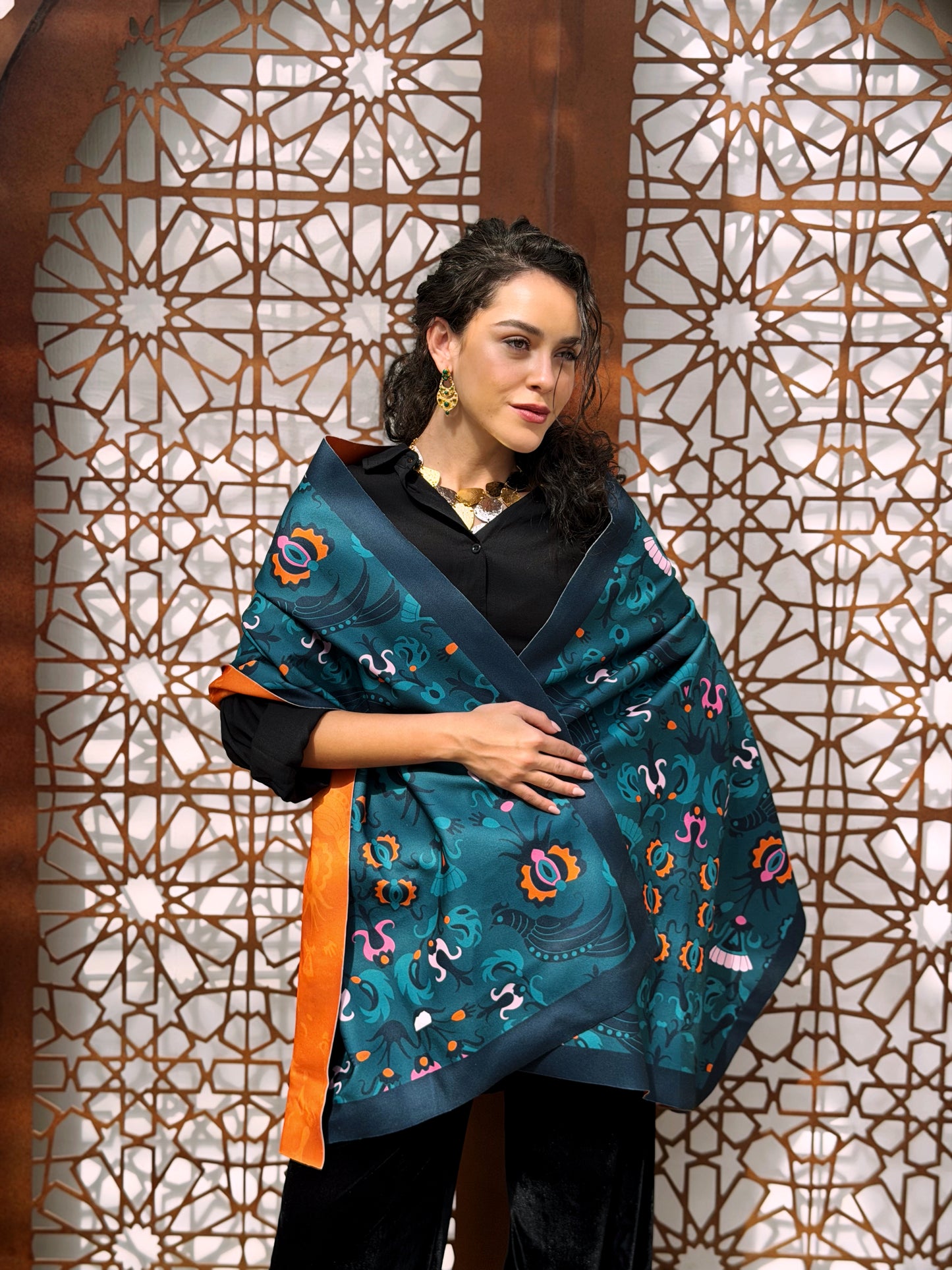 Parrot rectangle shawl