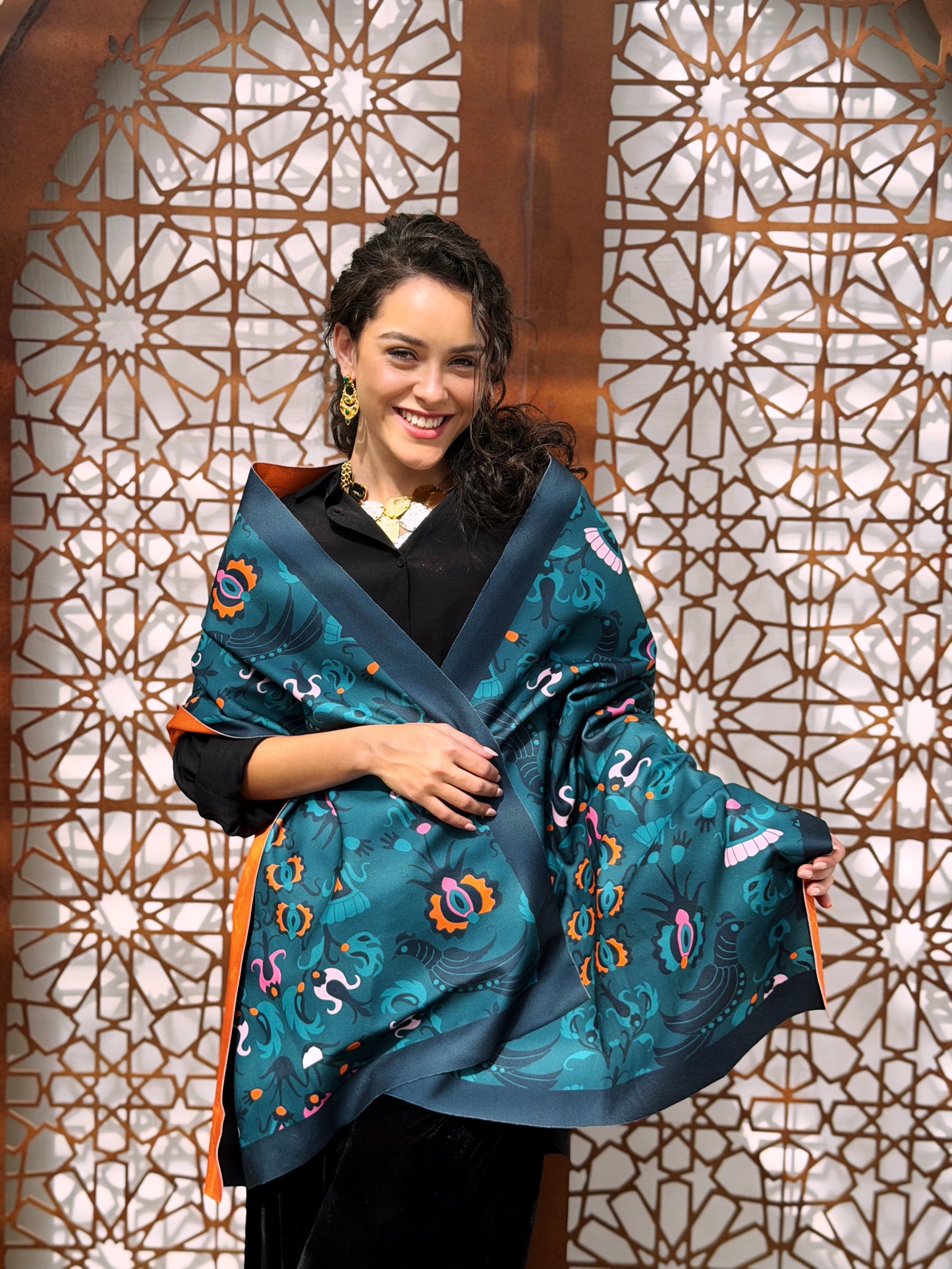 Parrot rectangle shawl