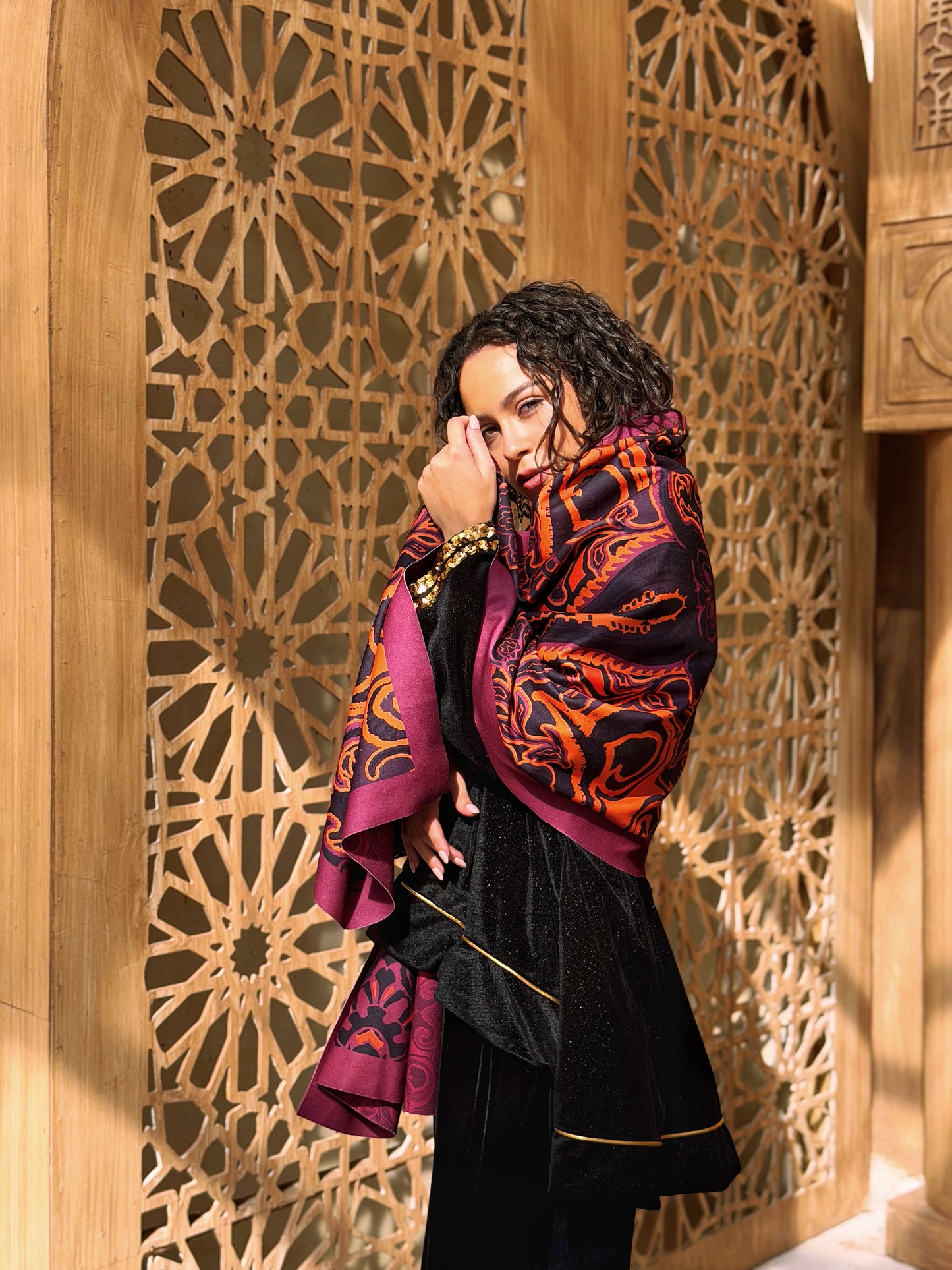 Arabesque rectangle shawl