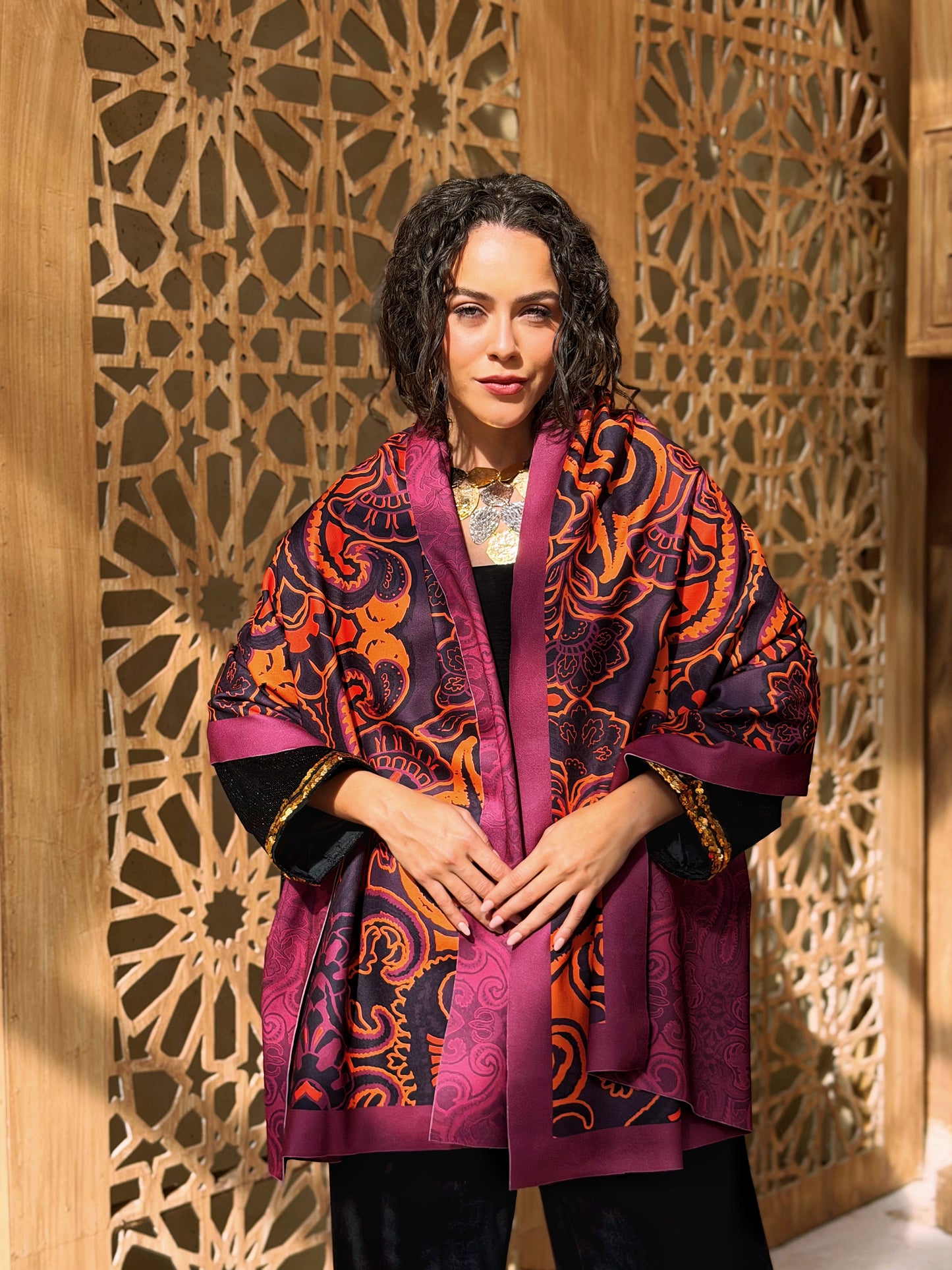 Arabesque rectangle shawl