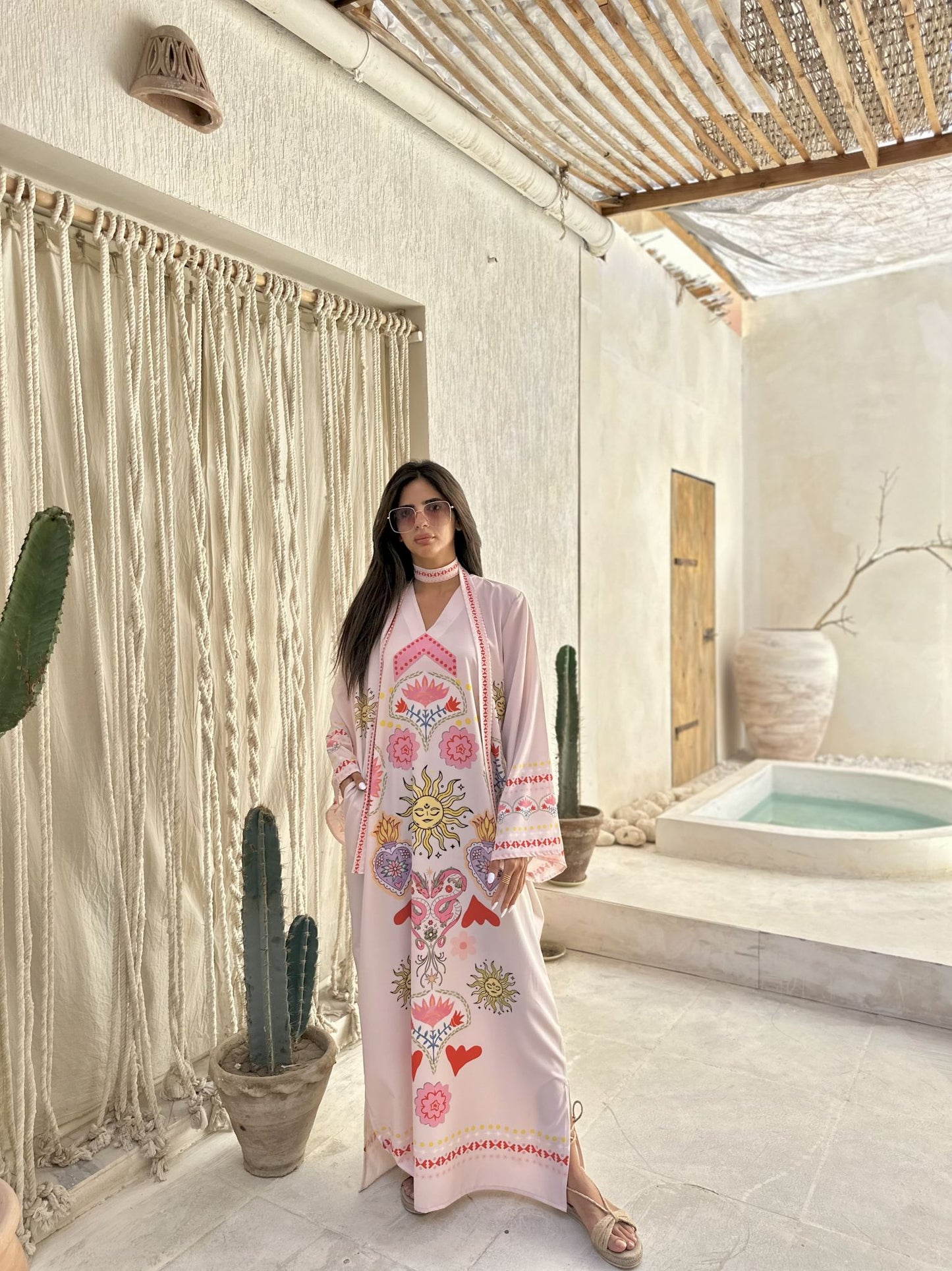 beige solaris long sleeves dress