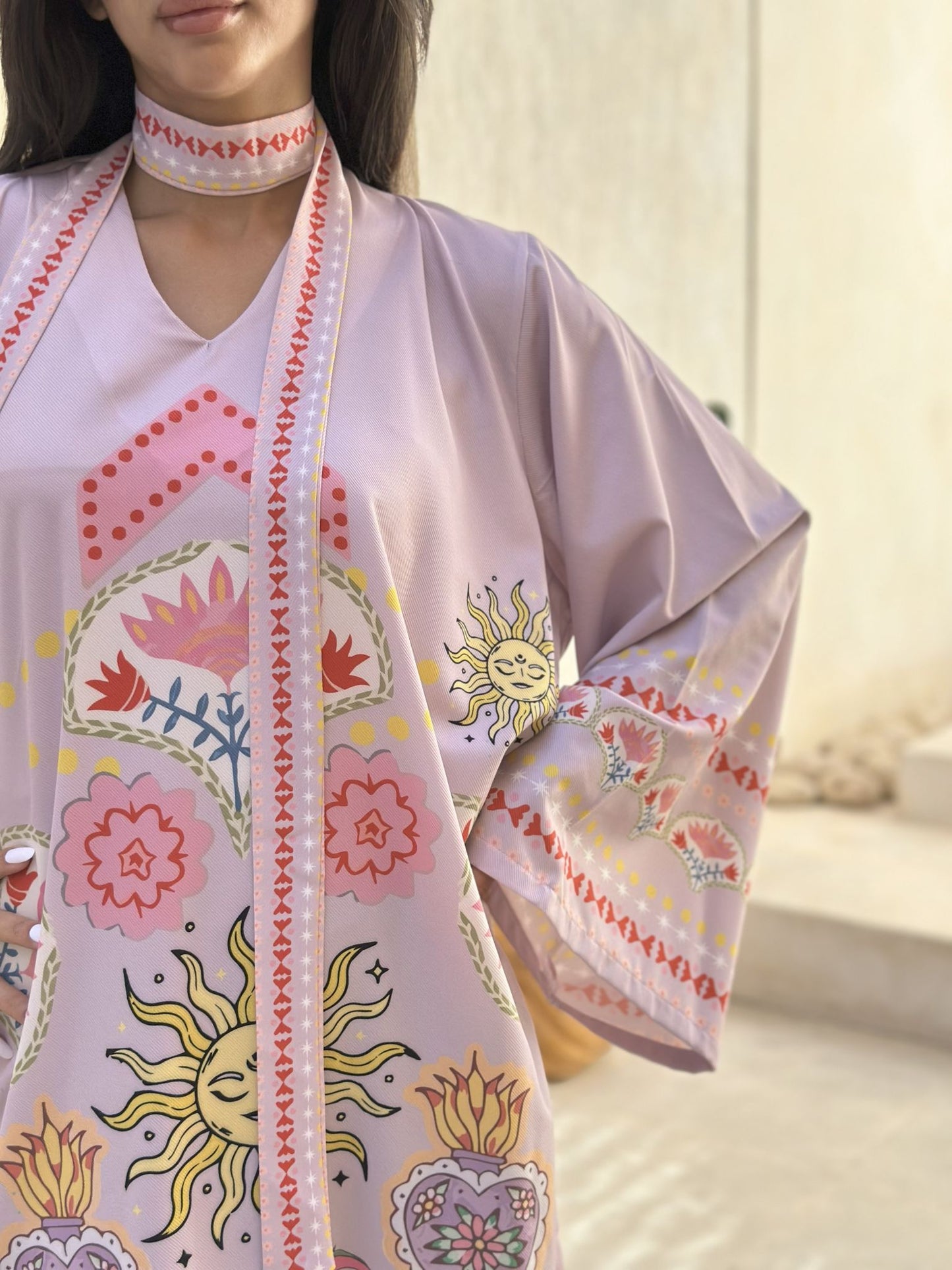 lavender solaris long  sleeves dress