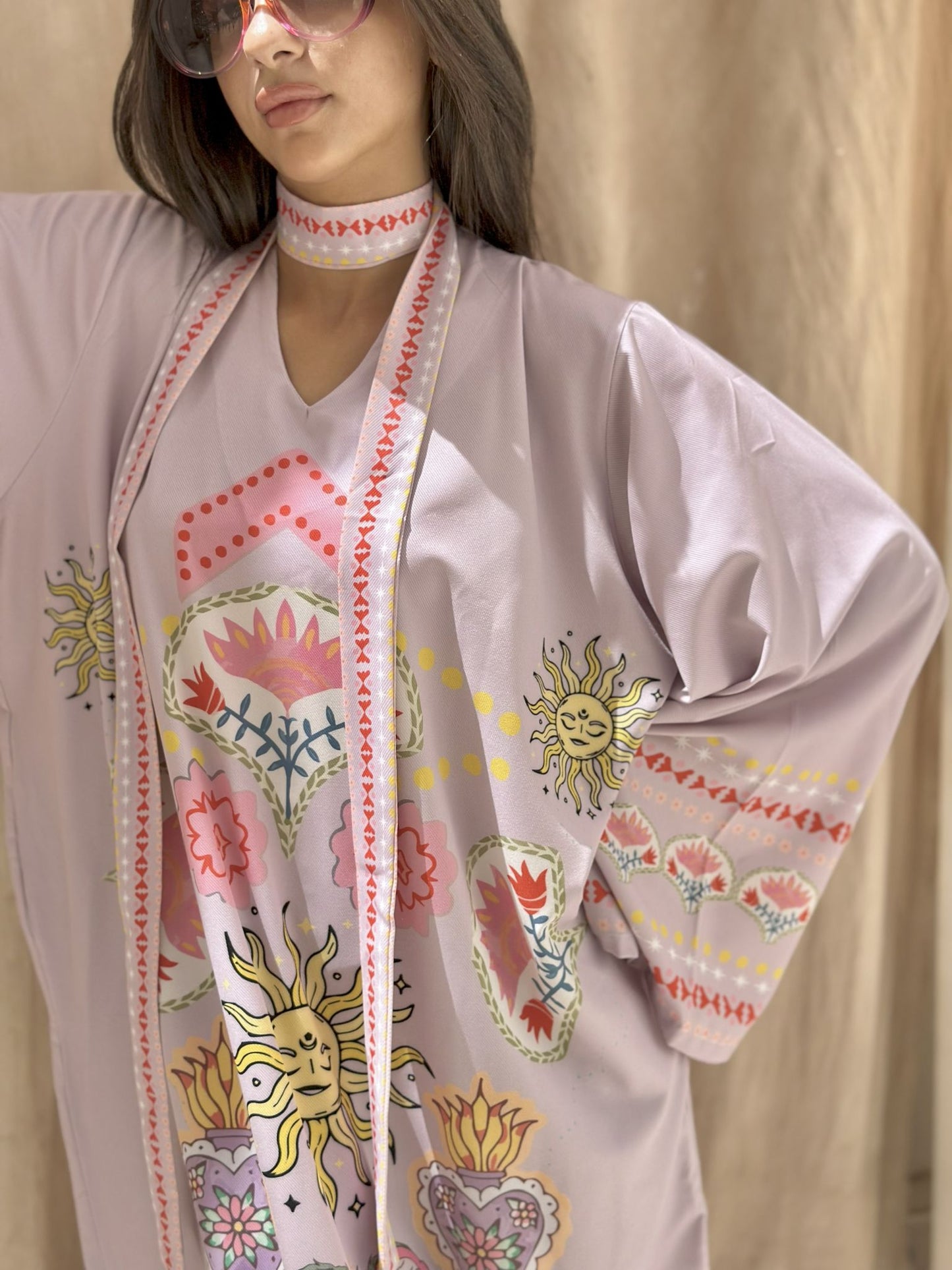 lavender solaris long  sleeves dress