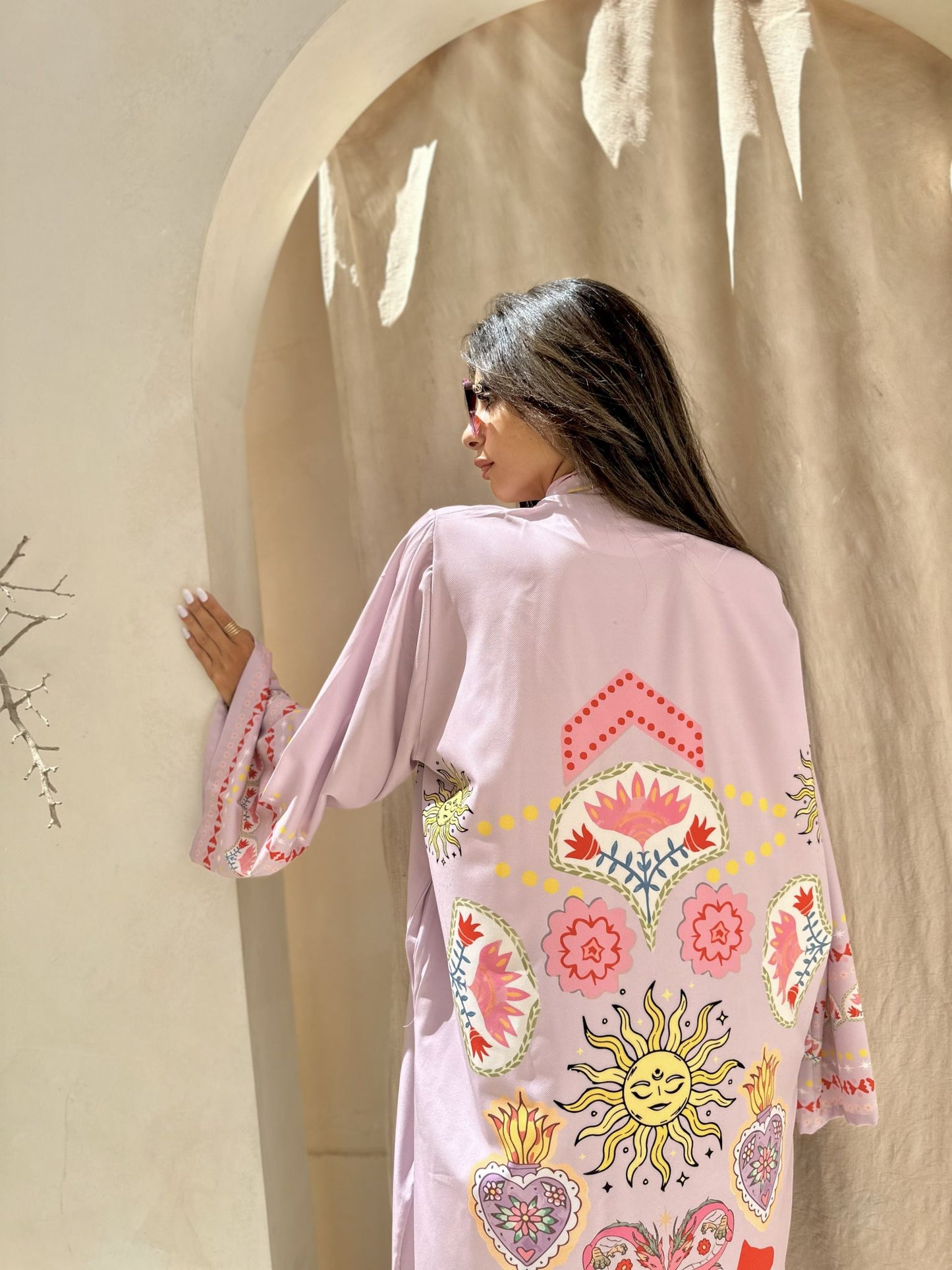 lavender solaris long  sleeves dress