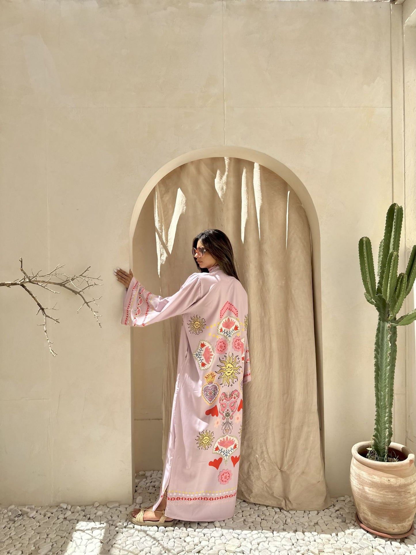 lavender solaris long  sleeves dress