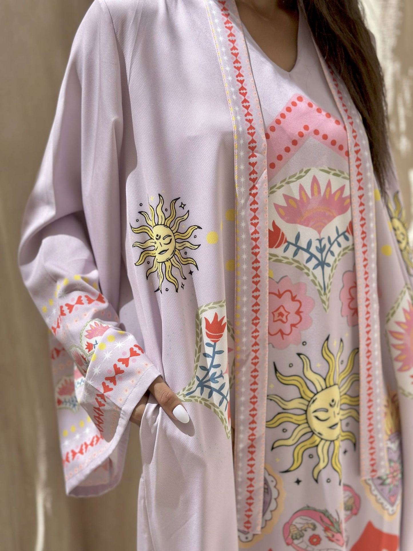 lavender solaris long  sleeves dress