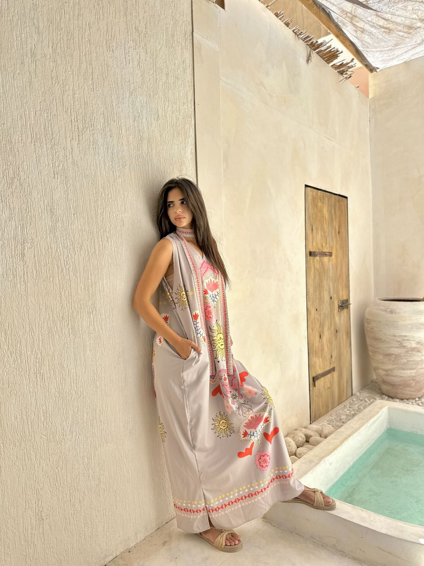 grey solaris  sleevless dress