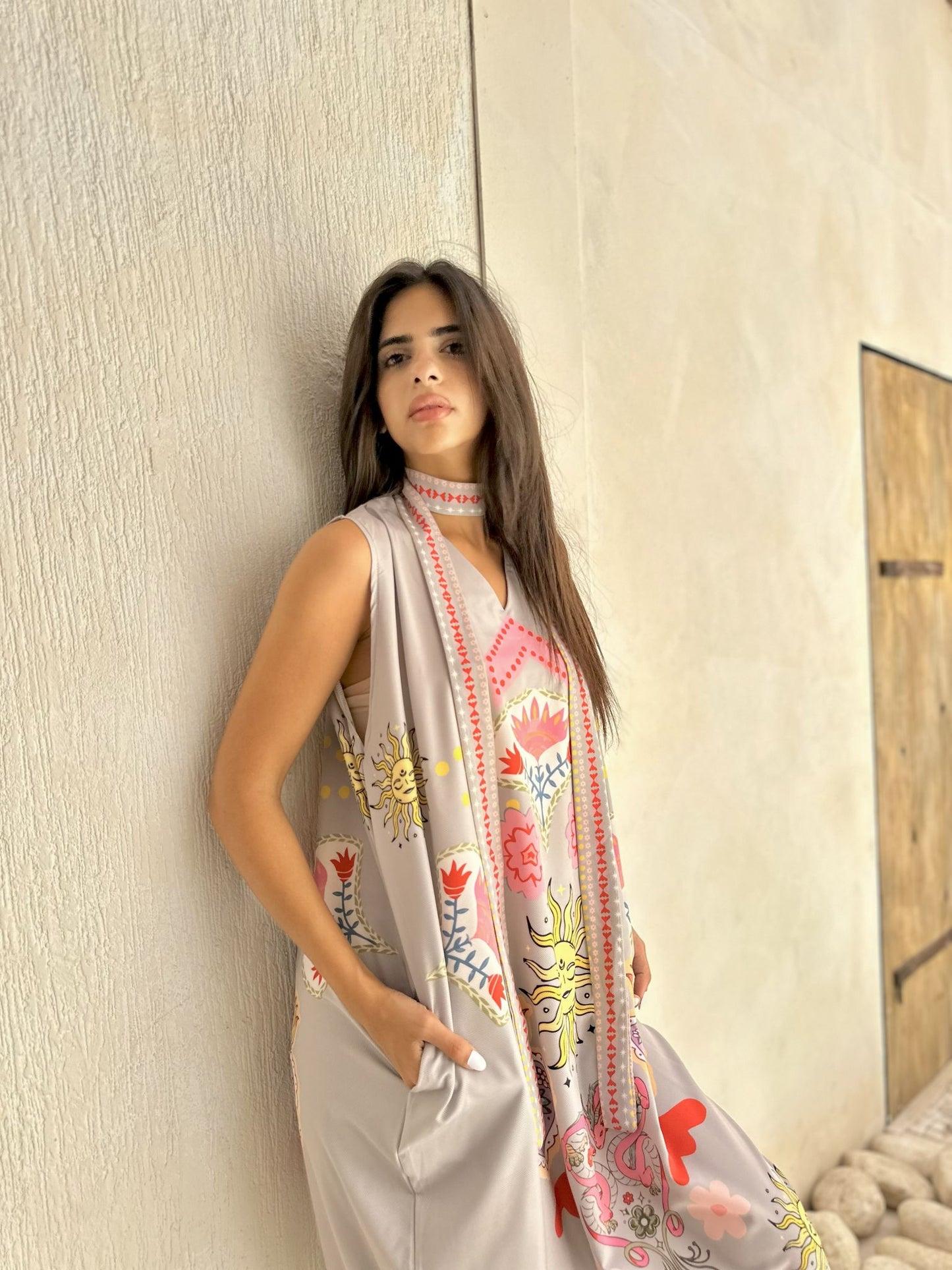 grey solaris  sleevless dress