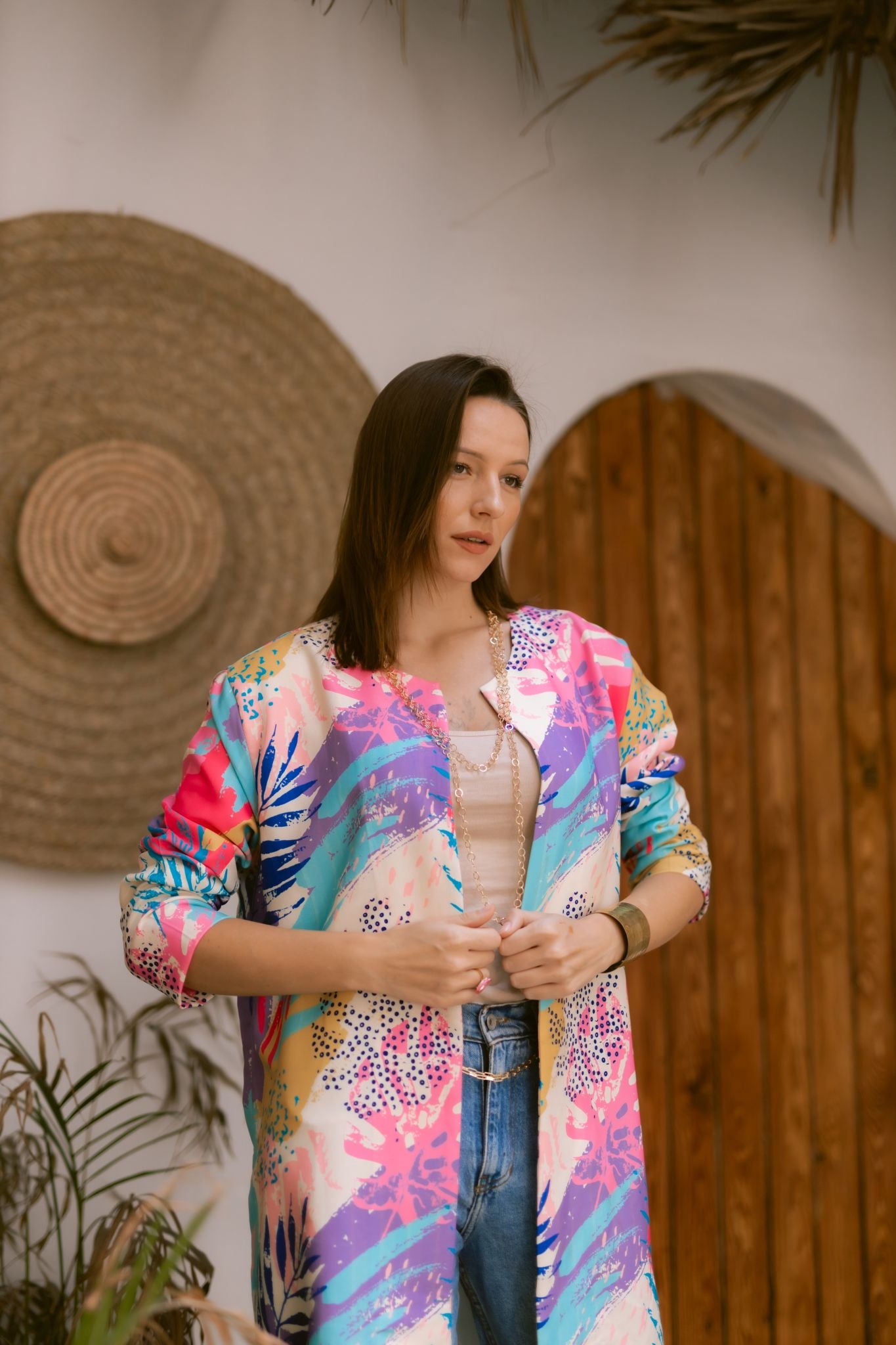 purple x pink jacket