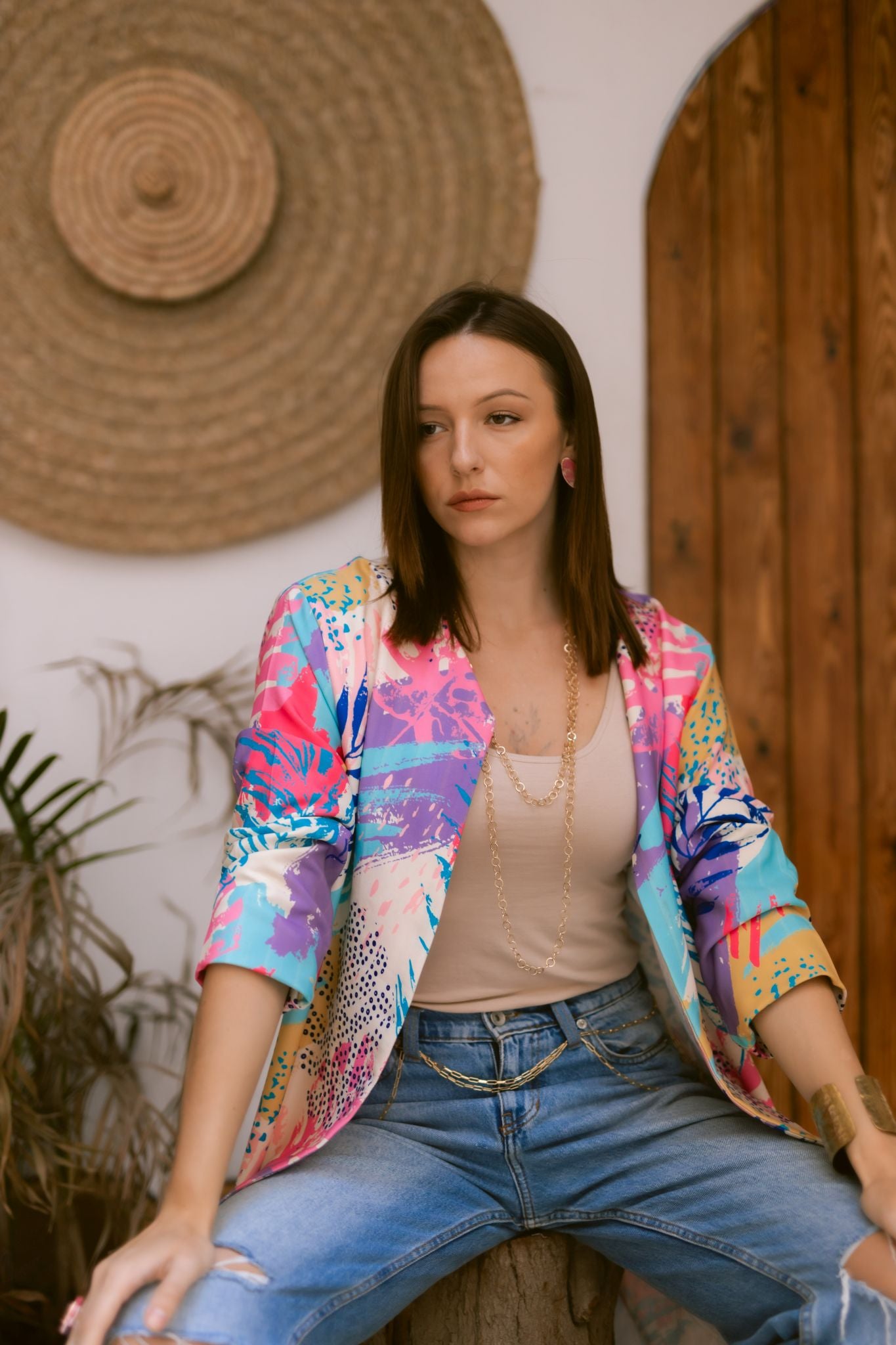 purple x pink jacket