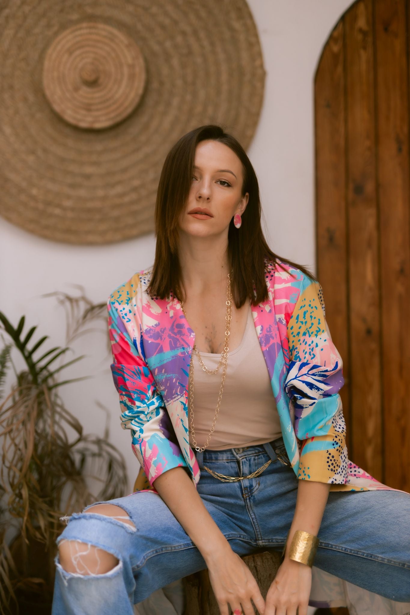 purple x pink jacket