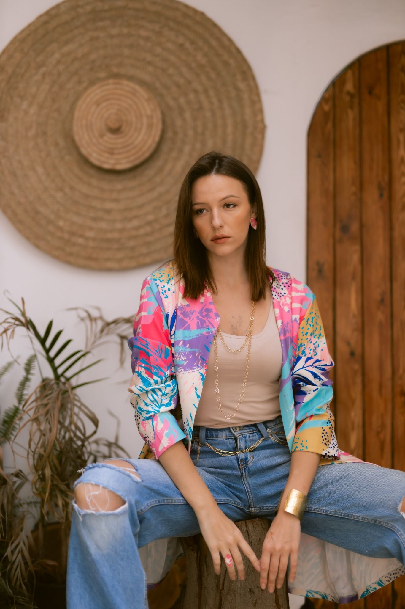 purple x pink jacket