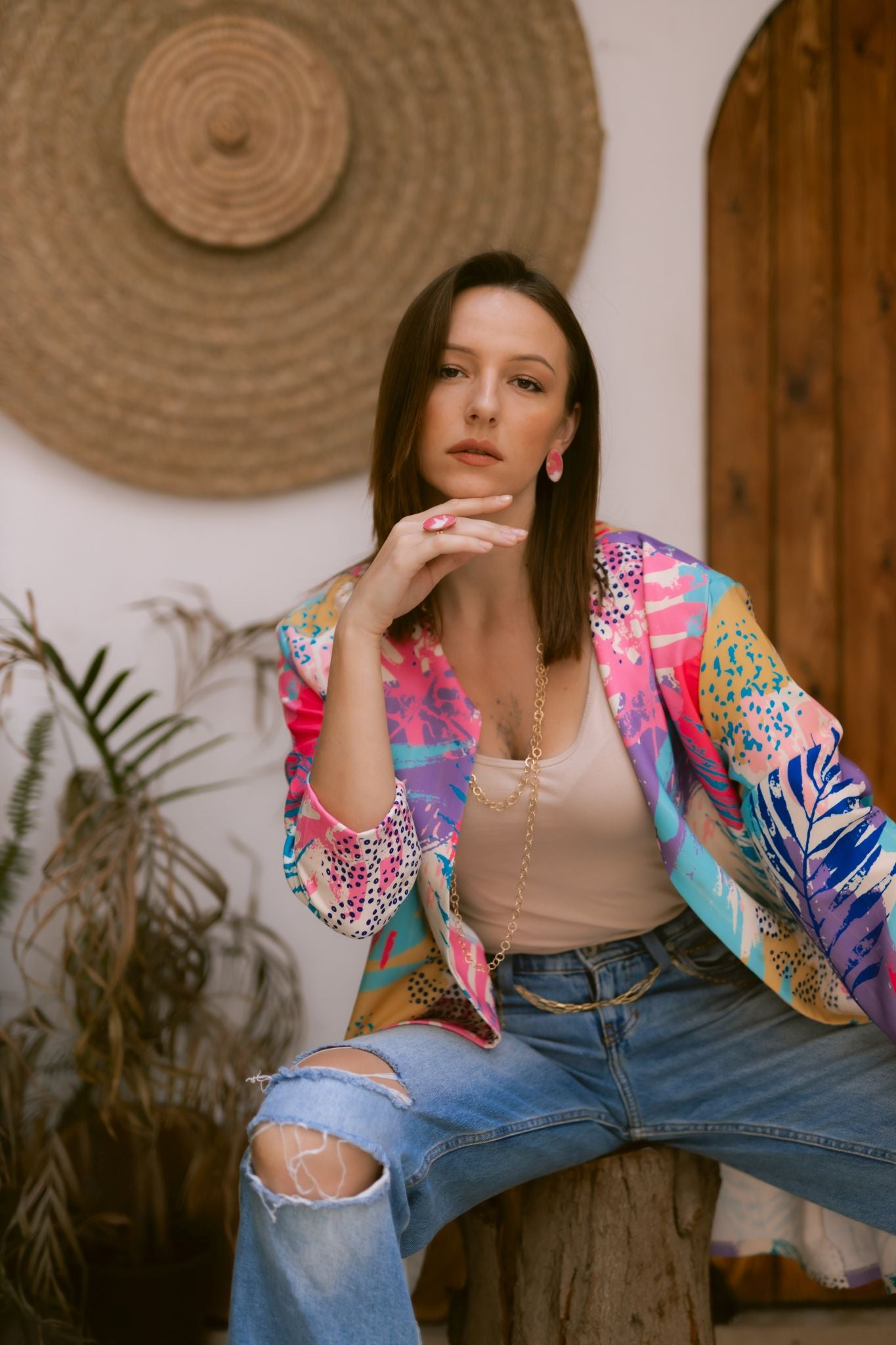 purple x pink jacket