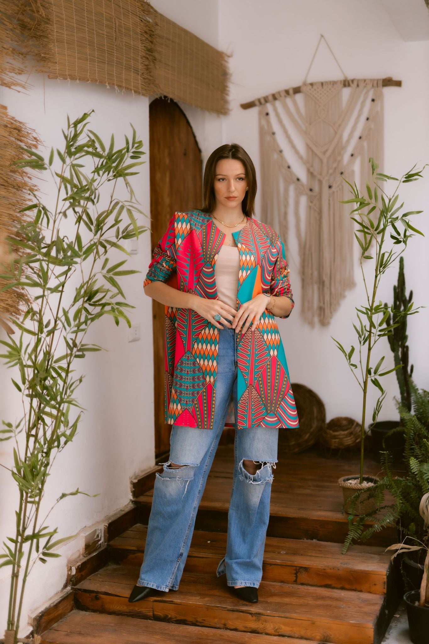 Fushia x blue jacket